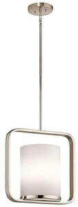KL/CITYLOFT/P/M City Loft 1 Light Medium Pendant In Polished Nickel - W: 235mm