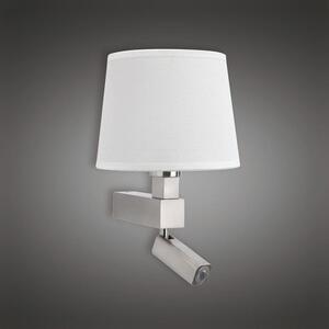 Mantra M5234/5237 Bahia 2 Light Wall Light In Satin Nickel With White Round Shade
