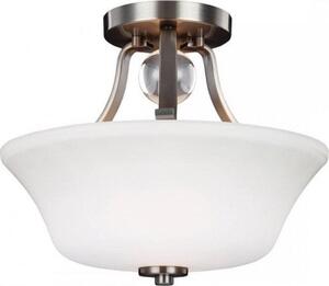 FE/EVINGTN/SFSN Evington 2 Light Semi Flush Ceiling Light In Satin Nickel
