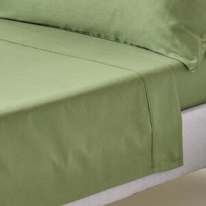 Moss Green Organic Cotton Flat Sheet 400 Thread Count, Super King