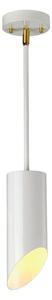 Elstead QUINTO1PWAB Quinto 1 Light Pendant In White And Aged Brass