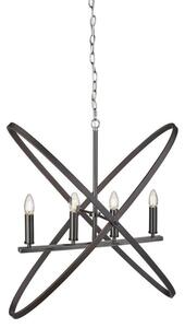Searchlight 8244-4PW Hoopla 4 Light Ceiling Pendant Light In Pewter