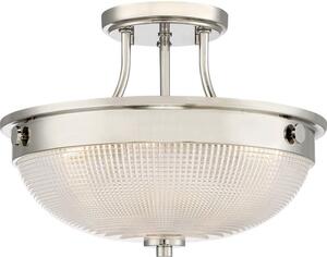 QZ/MANTLESFIS Mantle 2 Light Semi Flush Ceiling Light In Imperial Silver