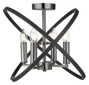 Searchlight 8344-4PW Hoopla 4 Light Semi Flush Ceiling Light In Pewter