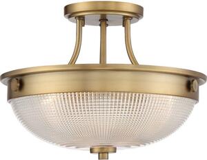 QZ/MANTLESFWS Mantle 2 Light Semi Flush Ceiling Light In Brass
