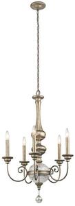 KL/ROSALIE/5B Rosalie 5 Light Chandelier Light In Sterling Gold