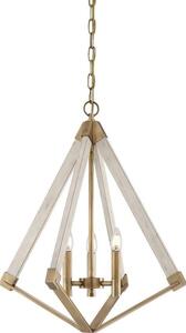 QZ/VIEWPOINT/S Viewpoint 3 Light Ceiling Chandelier In Weathered Brass