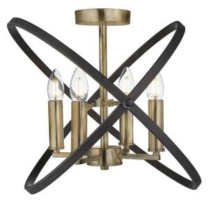 Searchlight 8344-4BZ Hoopla 4 Light Semi Flush Ceiling Light In Bronze