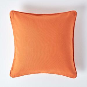 Homescapes Cotton Plain Burnt Orange Cushion Cover, 30 x 30cm