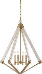 QZ/VIEWPOINT/L Viewpoint 4 Light Ceiling Chandelier In Weathered Brass