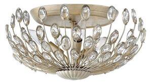 HK/TULAH/F Tulah 3 Light Flush Ceiling Light In Silver Leaf