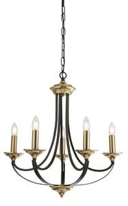 Searchlight 1845-5BZ Belfry 5 Light Ceiling Pendant Light In Bronze And Brown