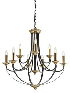 Searchlight 1849-9BZ Belfry 9 Light Ceiling Pendant Light In Bronze And Brown