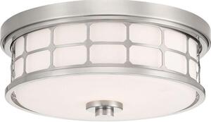 QZ/GUARDIAN/FPN Guardian 2 Light Bathroom Flush Ceiling Light In Brushed ickel