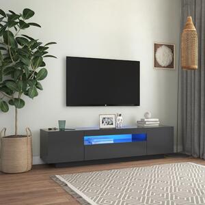 TV Cabinet with LED Lights Grey 160x35x40 cm