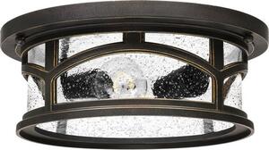 QZ/MARBLEHEAD/F Marblehead 2 Light Outdoor Flush Ceiling Light In Bronze