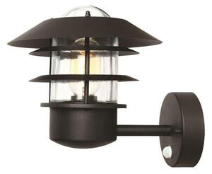 Elstead HELSINGORPIRBK Helsingor 1 Light Outdoor PIR Wall Lantern In Black