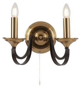 Searchlight 1842-2BZ Belfry 2 Light Wall Light In Bronze And Brown