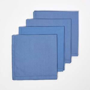 Homescapes Airforce Blue Fabric 4 Napkins Set