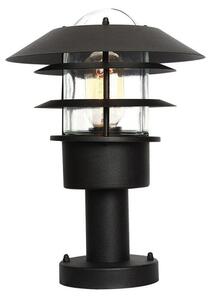 Elstead HELSINGORPEDBK Helsingor 1 Light Outdoor Pedestal Lantern In Black