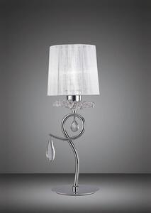 Mantra M5279 Louise 1 Light Table Lamp In Chrome With White Shade