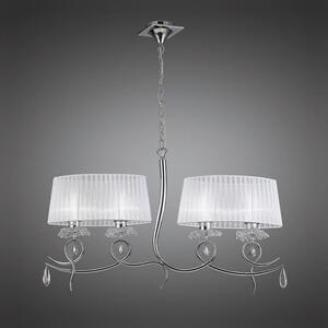 Mantra M5272 Louise 4 Light Ceiling Bar Light In Chrome With Two White Shades