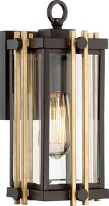 QZ/GOLDENROD2/S Golden Rod Small Outdoor Wall Lantern In Bronze - H: 324mm