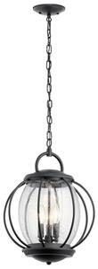 KL/VANDALIA8/L Vandalia 3 Light Outdoor Chain Lantern In Black