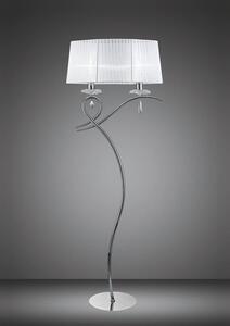 Mantra M5280 Louise 2 Light Floor Lamp In Chrome With White Shade
