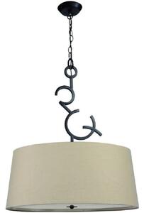 Mantra M5213 Argi 3 Light Single Pendant In Brown Oxide With Brown Shade