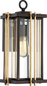 QZ/GOLDENROD2/M Golden Rod Medium Outdoor Wall Lantern In Bronze - H: 413mm