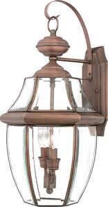 QZ-NEWBURY2-L-AC Newbury Large Outdoor Wall Lantern In Aged Copper - H: 508mm