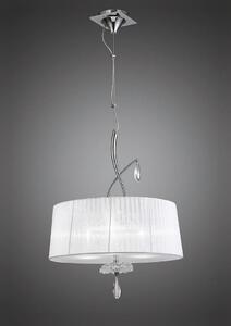 Mantra M5274 Louise 3 Light Single Ceiling Pendant Light In Chrome With White Shade