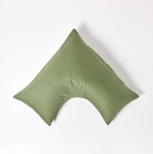 Moss Green V Shaped Pillowcase Organic Cotton 400 Thread Count