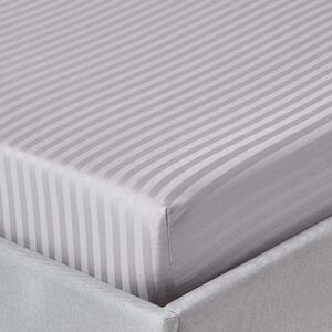 Grey Egyptian Cotton Satin Fitted Sheet 330 Thread Count, Small Double