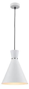 Franklite PCH212 Happy 1 Light Small Ceiling Pendant In Satin White - Dia: 250mm