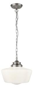 Searchlight 8071-1SS School House 1 Light Ceiling Pendant In Satin Silver