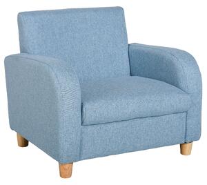 HOMCOM Kids Sofa Mini Sofa Armchair Wood Frame Anti-Slip Legs High Back Bedroom Playroom Furniture for 3-6 Ages, Blue