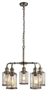 Searchlight 1265-5AB Pipes 5 Light Ceiling Pendant Light In Antique Brass