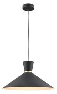 Franklite PCH215 Happy 1 Light Large Ceiling Pendant In Satin Black - Dia: 400mm