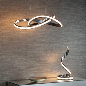LED Ceiling Pendant Light In Chrome Plate And White Silicone