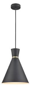 Franklite PCH214 Happy 1 Light Small Ceiling Pendant In Satin Black - Dia: 250mm