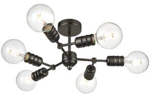 F2408-6 6 Light Semi Flush Ceiling Light In Gunmetal