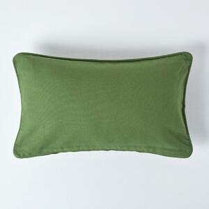 Cotton Plain Rectangular Olive Green Cushion Cover, 30 x 50 cm