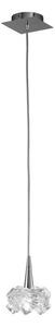 Mantra M3953 Artic 1 Light Small Pendant Light In Chrome With Clear Glass