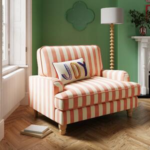 Beatrice Woven Stripe Snuggle Chair Pink