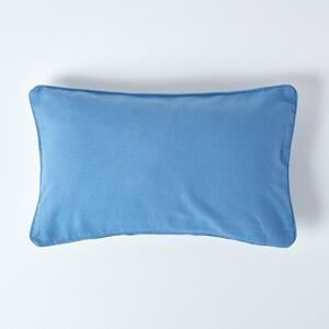 Cotton Plain Air Force Blue Rectangular Cushion Cover, 30 x 50 cm