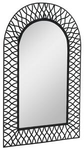 Garden Wall Mirror Arched 50x80 cm Black
