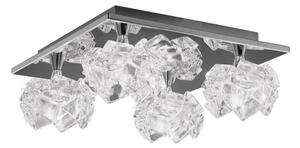 Mantra M3954 Artic 4 Light Flush Square Ceiling Light In Chrome With Clear Glass