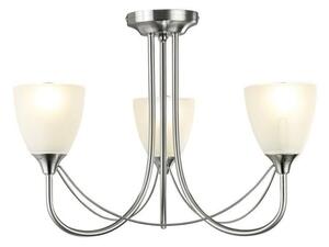 Cooper 3 Light Semi Flush Ceiling Light In Satin Nickel